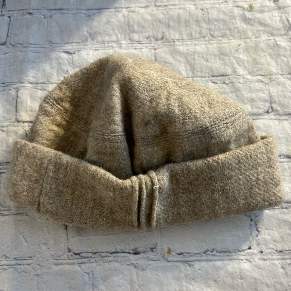 VINTAGE MADE IN PAKISTAN 100% WOOL NEUTRAL COLOR BEIGE TAN WITH LINES DETAILS - Picture 5 of 8